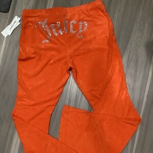 Women's NWT Juicy Couture  Bling Rhinestone Pants Tangerine